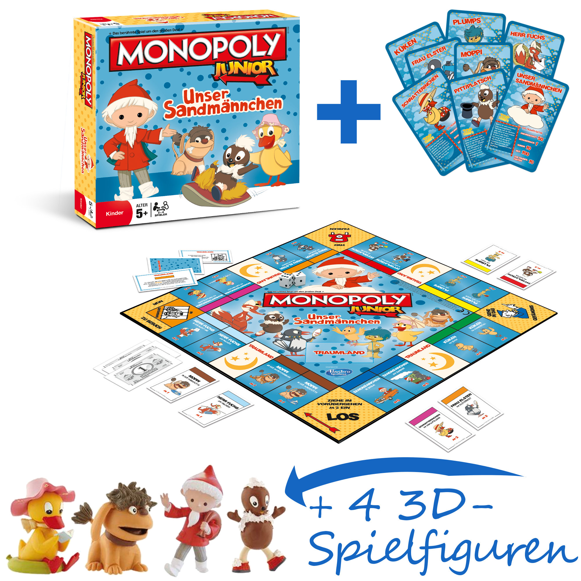 Monopoly Junior Unser Sandmännchen + 4 extra Figuren