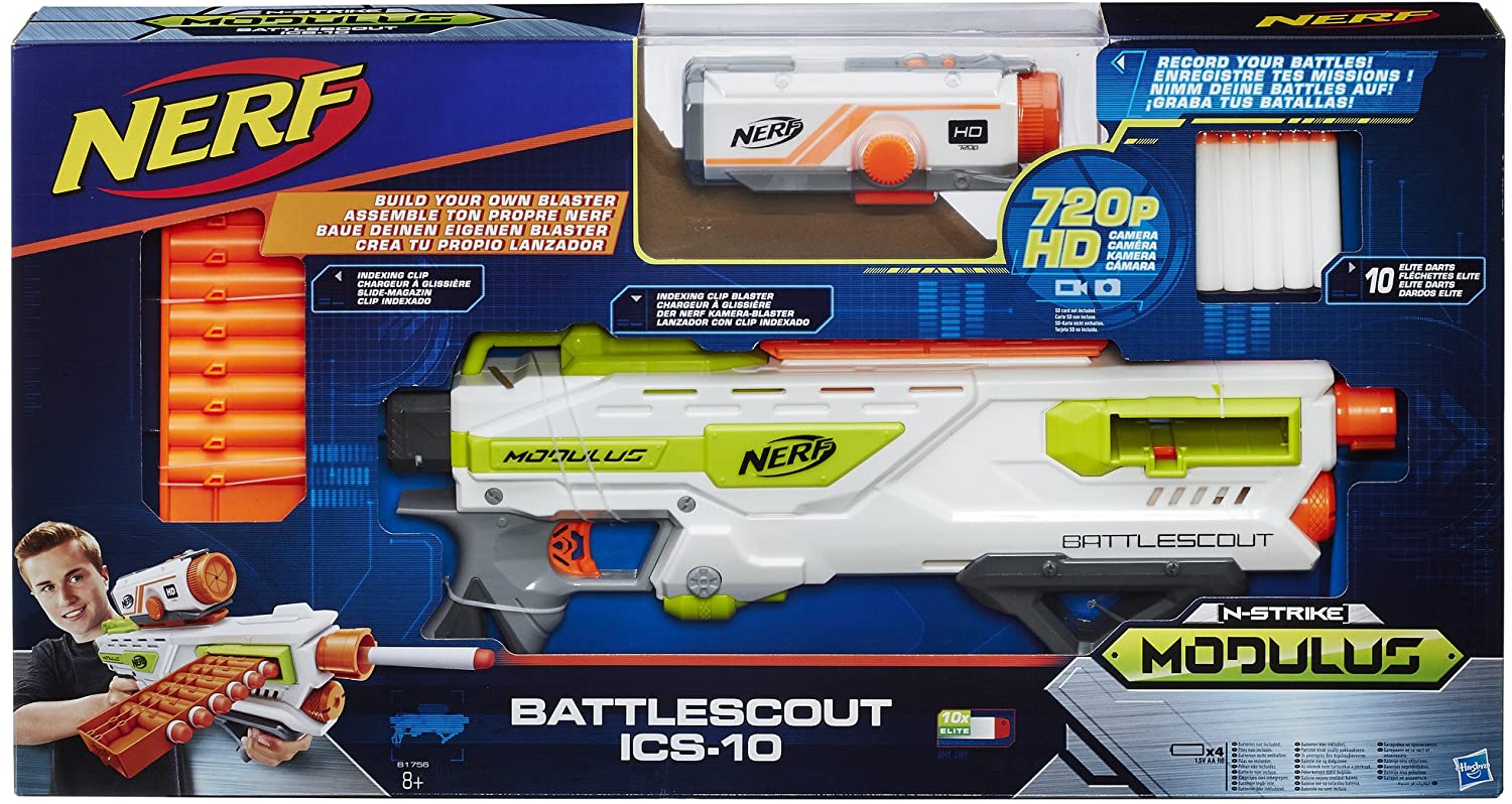 [Bundle] Hasbro Nerf - N-Strike Elite Battlescout ICS- 10 + Dart Accustrike Nachfüllpack