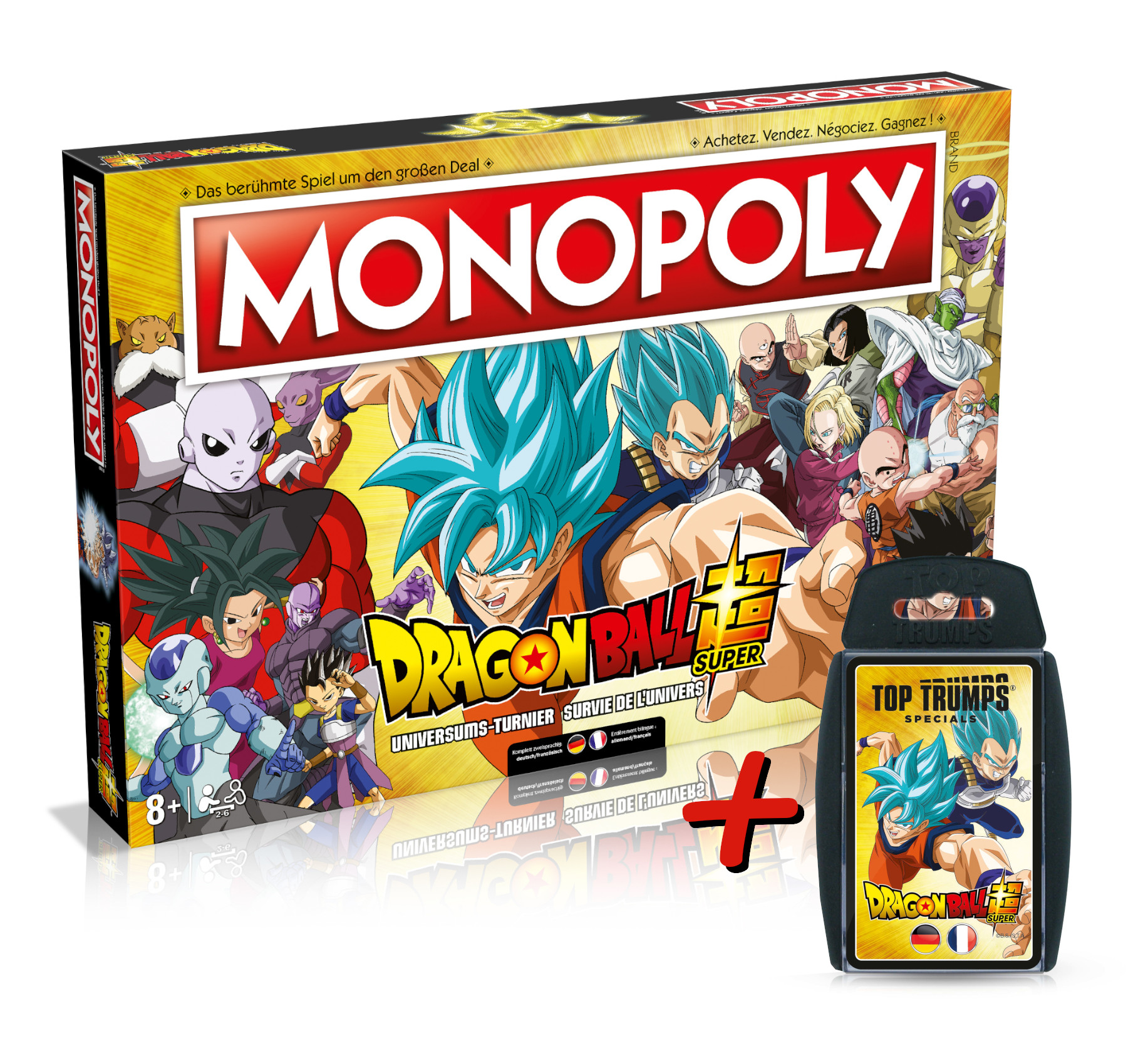 Monopoly Dragon Ball Super (deutsch/französisch) + Top Trumps