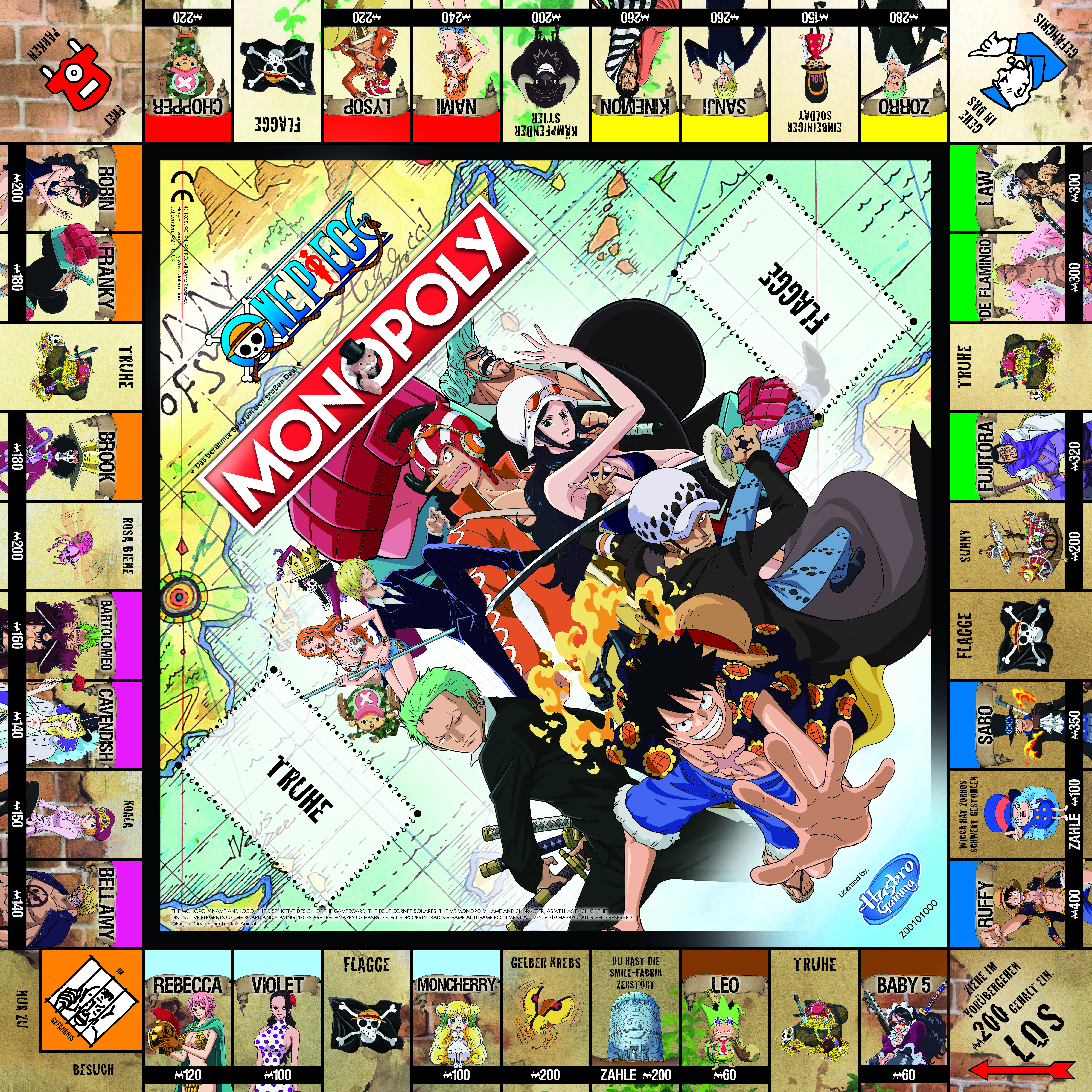 Monopoly - One Piece + Top Trumps & Ruffy Strohhut