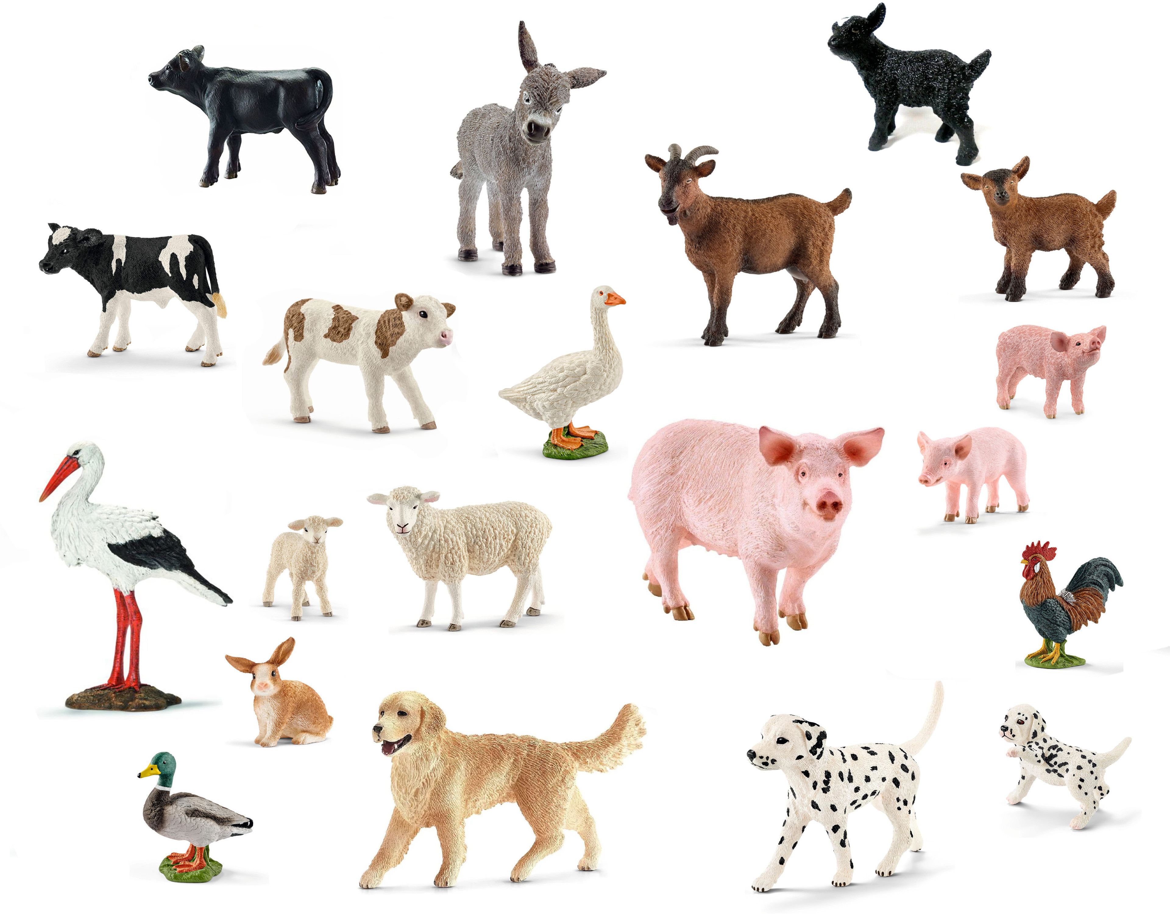 Schleich - Tierfiguren - Bauernhof-Set mit 20 Tieren